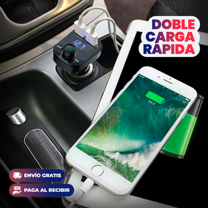 ADAPTADOR BLUETOOTH CON CARGA RÁPIDA PARA CARRO