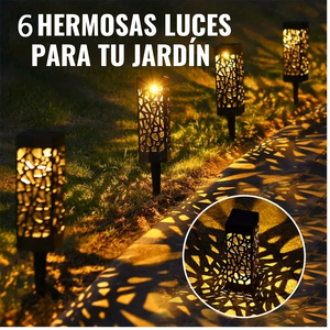 JUEGO DE 6 LUCES SOLARES PARA JARDÍN | 50% OFF + ENVÍO GRATIS